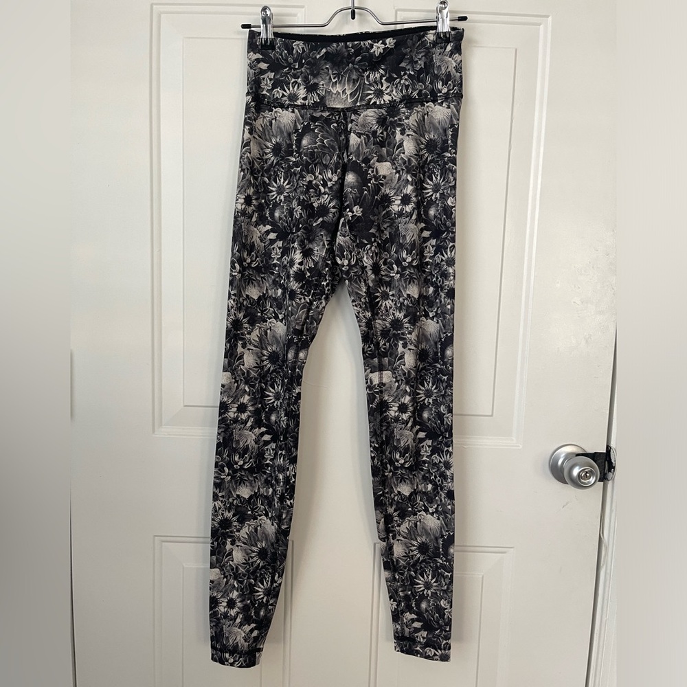 lululemon athletica Black & White Floral High-Rise Leggings